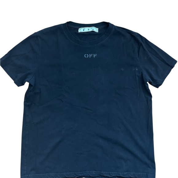 Off White Black T-Shirt with Large Graphic X.Sz Large